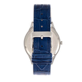 Elevon Concorde Leather-Band Watch w/Date - Silver/Blue  - ELE115-3