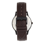 Elevon Turbine Leather-Band Watch - Black/Dark Brown - ELE116-5