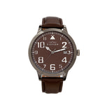 Elevon Sabre Leather-Band Watch w/Date