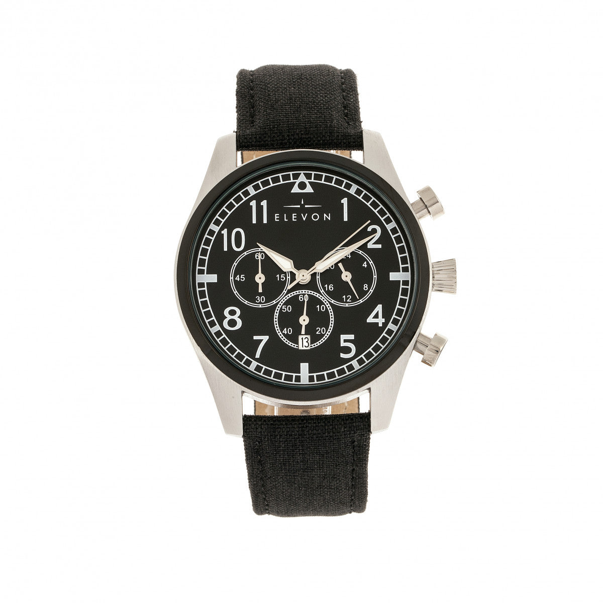 Elevon Curtiss Men's Watch Black Band Silver Case ELE104-1