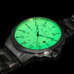 Elevon Hughes Special Edition Full Luminous Dial Bracelet Watch w/ Date - Silver/White - ELE100-6SE