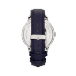 Elevon Sabre Leather-Band Watch w/Date - Silver/Navy/Navy - ELE121-3