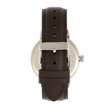Elevon Vin Leather-Band Watch w/Date - Silver/Brown - ELE111-3