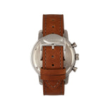 Elevon Langley Chronograph Leather-Band Watch w/ Date - Silver/Brown - ELE103-2