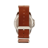 Elevon Dumont Leather-Band Watch - Silver/Brown  - ELE108-2