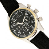 Elevon Curtiss Chronograph Nylon-Overlaid Leather-Band Watch - Gold/Black - ELE104-3