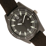Elevon Jeppesen Pressed Wool Leather-Band Watch w/Date - Dark Brown - ELE114-6
