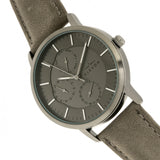 Elevon Lear Leather-Band Watch w/Day/Date - Grey/Gunmetal - ELE107-5