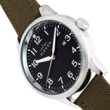 Elevon Bandit Leather-Band Watch w/Date - Olive/Black - ELE118-4