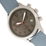 Elevon Antoine Chronograph Leather-Band Watch w/Date - Light Blue/Charcoal - ELE113-5