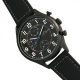 Elevon Lindbergh Leather-Band Watch w/Day/Date -  Black - ELE102-4