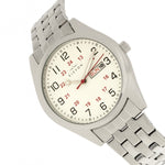 Elevon Gann Bracelet Watch w/Day/Date - Silver/White - ELE106-1