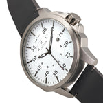 Elevon Hughes Leather-Band Watch w/ Date - Silver/White/Black - ELE101-1