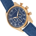 Elevon Curtiss Chronograph Nylon-Overlaid Leather-Band Watch - Rose Gold/Blue - ELE104-4