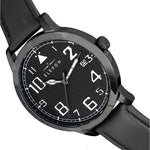 Elevon Sabre Leather-Band Watch w/Date - Gunmetal/Black/Black - ELE121-4
