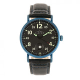 Elevon Von Braun Leather-Band Watch w/Date - Blue/Black  - ELE112-5