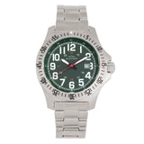Elevon Aviator Bracelet Watch w/Date - Silver/Green - ELE120-5