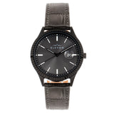 Elevon Concorde Leather-Band Watch w/Date - Black/Gunmetal  - ELE115-5