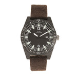 Elevon Jeppesen Pressed Wool Leather-Band Watch w/Date - Dark Brown - ELE114-6