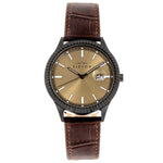 Elevon Concorde Leather-Band Watch w/Date - Black/Gold - ELE115-6