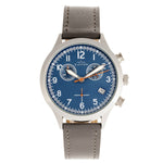 Elevon Antoine Chronograph Leather-Band Watch w/Date - Grey/Blue - ELE113-6
