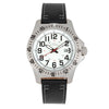 Elevon Aviator Leather-Band Watch w/Date - Black/White - ELE120-8