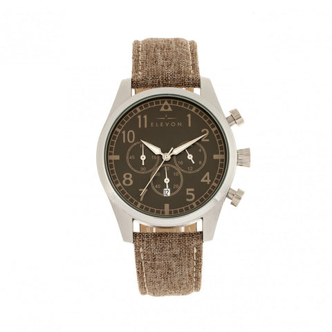 Elevon Curtiss Chronograph Nylon-Overlaid Leather-Band Watch