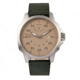 Elevon Hughes Leather-Band Watch w/ Date - Silver/Green - ELE101-5